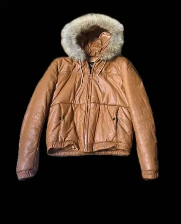 Wilson 브라운 가죽 다운 자켓