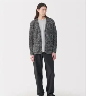 무인 코튼 로우게이지 니트 가디건 M