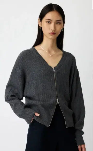 moussy ZIP UP KNIT 가디건