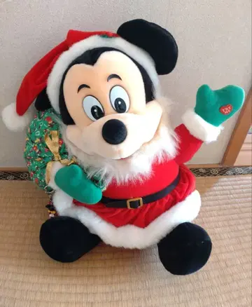 미키마우스 산타 봉제 인형 크리스마스 디즈니 레트로 완구