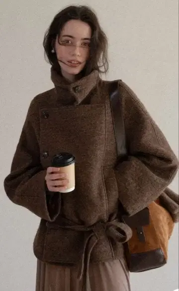 EGGKA 캐주얼 울 블렌드 숏코트