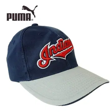 인디언 푸마 스트랩 백캡 모자 MLB 단종 레어 자수 큰 로고