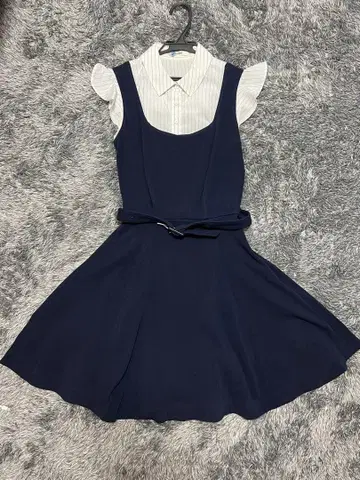 snidel 슬리브리스 미니 원피스 네이비 0사이즈