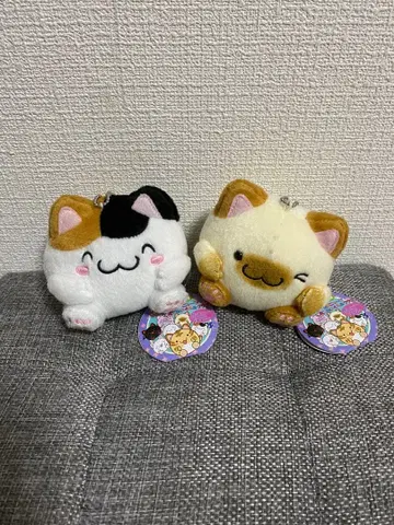 마루고양이클럽 미니 봉제 인형 음성 야옹 2마리 세트 키링