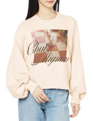 FURFUR 캣 맨투맨 아이보리