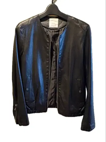 SHIPS 램 가죽 노카라 자켓 블랙 여성용 M 상당 새상품급