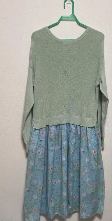 애프터눈 티 원피스 그린 계열 꽃무늬 원피스