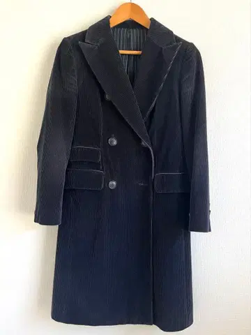 다크 네이비 코듀로이 체스터 코트