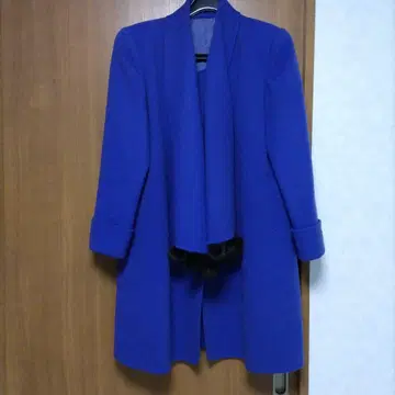 보라색 퍼가 달린 롱 코트 보라색 코트 HAND MADE