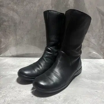 CAMPER 사이드 지퍼 부츠 23cm 미들 가죽 플랫