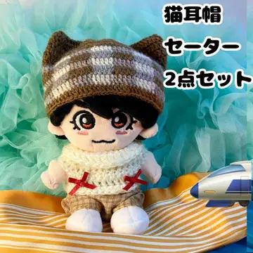 나니와단시 치비누이 치비누이 의류 고양이 귀 모자 리본 스웨터 하피누이