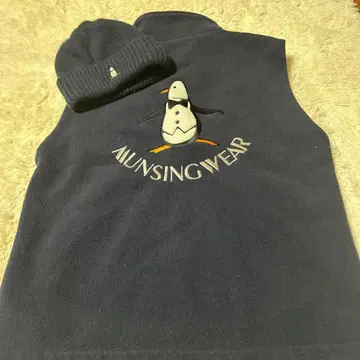 Munsingwear 네이비 플리스 베스트 M 니트 모자
