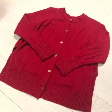 AQUA 니트 밴야드 스톰 상의 울 캐시미어 빨간색