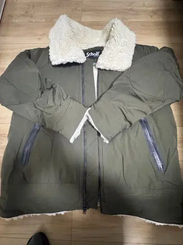 Schott 보아 자켓 올리브