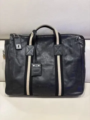 BALLY 블랙 가죽 비즈니스 백