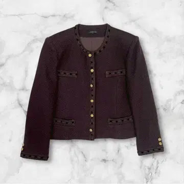 FILM-F 1977 트위드 노카라 자켓 브라운 계열