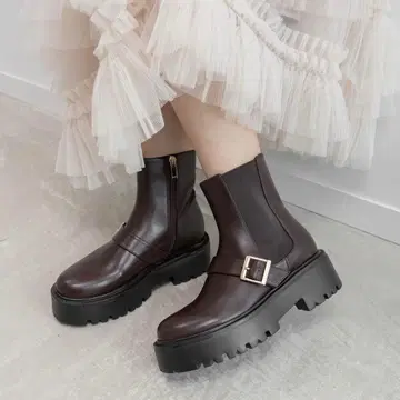 RANDA 벨트 디자인 사이드 고어 숏부츠