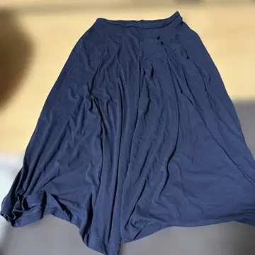 네이비 와이드 팬츠 스트레치 소재