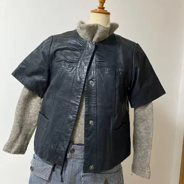 TOPSHOP 블랙 노카라 자켓 사이즈 10