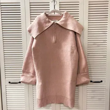 새상품급 [ dazzlin ] 오버 컬러 몰 니트 미니 원피스 핑크