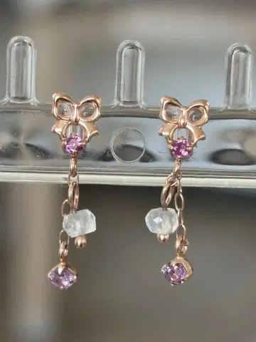 K10 핑크 골드 귀걸이