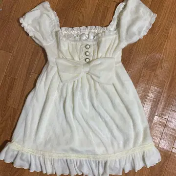 Liz Lisa 아이보리 리본 포함 미니 원피스