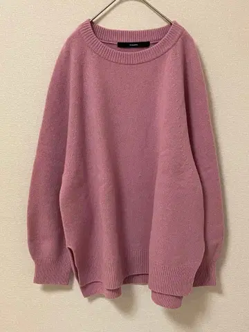 미사용 래글런 슬리브 와이드 풀오버 프레임워크 핑크 니트