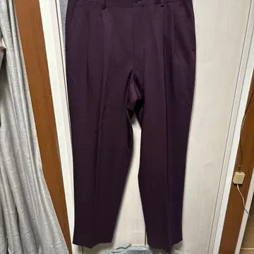 80s 와이드 슬랙스 울 개버딘 보르도