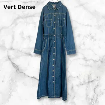 베일 댄스 데님 셔츠 긴팔 원피스 롱 기장 캐주얼 M 면 100