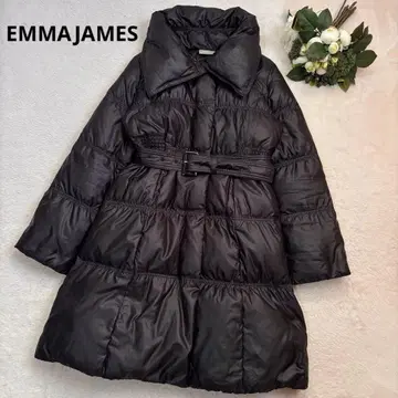 엠마 제이 다운 코트 블랙 벨트 포함 고급 실루엣 방한 M