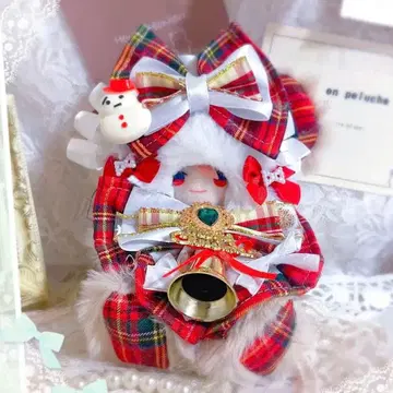 니지페페 10cm 인형옷 앉은 곰 크리스마스