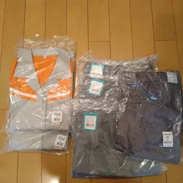 작업복 상하의 세트 LL 사이즈 그레이/오렌지 6점 세트