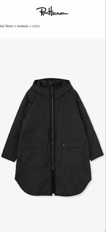 론 헤르만 RANGE OF LIGHT 퀼팅 코트 블랙