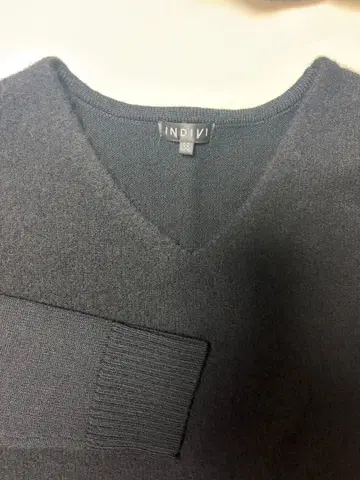 INDIVI V넥 울 니트 38 블랙