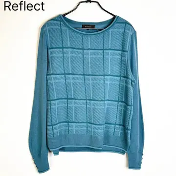 Reflect 울 혼방 체크 무늬 니트