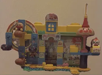 호빵맨 커다란 관람차 뱅글뱅글 놀이공원 블록 바케츠