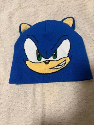 소닉 캐릭터 귀달린 니트 모자