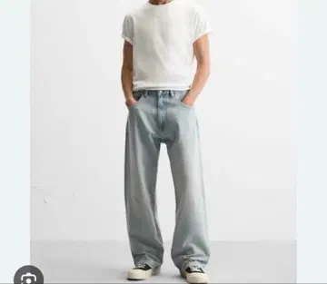 ZARA BAGGY FIT 데님 EUR 36 라이트 블루