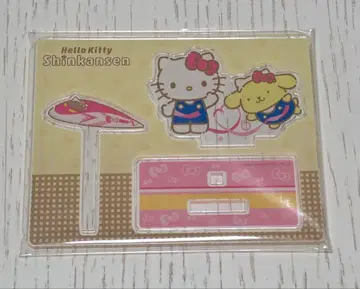 [새상품] 키티 50주년 헬로키티 신칸센 아크릴 스탠드 폼폼푸딩