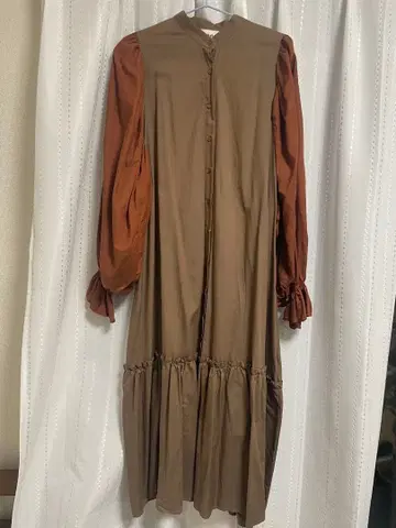 poppy 롱 드레스 브라운