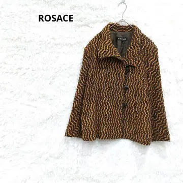 로사스 ROSACE 숏코트 M 트위드 스트라이프 브라운