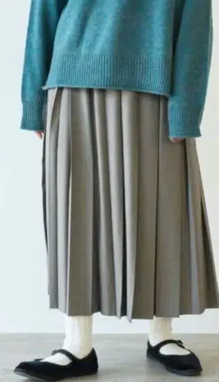 뷔르데사봉 T/R 태 플리츠 스커트 모카