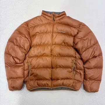 몽벨 라이트 알파인 다운 자켓 오렌지 M 사이즈 Y2K