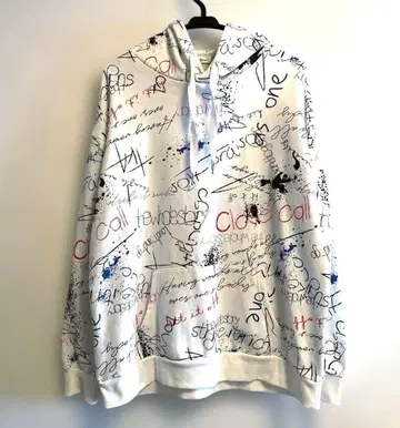 컬러풀 프린트 후드 부착 후드티 L 사이즈 속기모