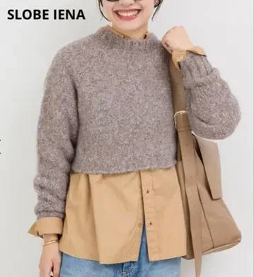 새상품급 SLOBE IENA 슬로브 이에나 알파카 혼방 크롭 니트 스웨터