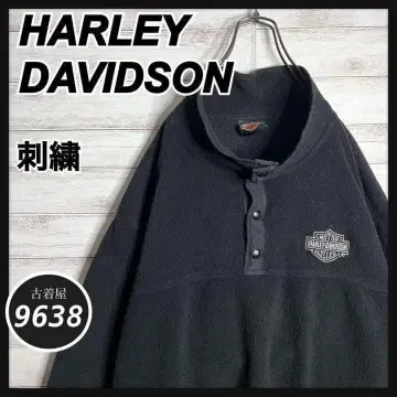 [구하기 어려움!!] 할리데이비슨 자수 풀오버 플리스 스냅