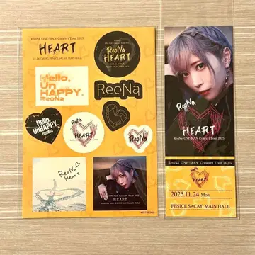ReoNa 'HEART' 스티커, 피처 티켓 오사카 공연