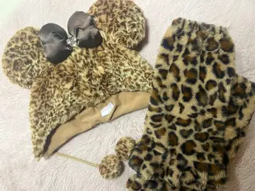디즈니 미니 팬 레오파드 무늬 캡