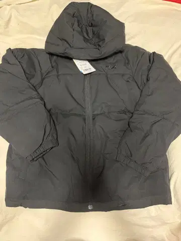 미사용 새상품 FILA 블랙 다운 자켓 후드 부착