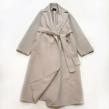 노크 멜톤 롱 리버 코트 벨티드 빅 칼라 여배우 옷깃 A 라인